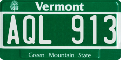 VT license plate AQL913