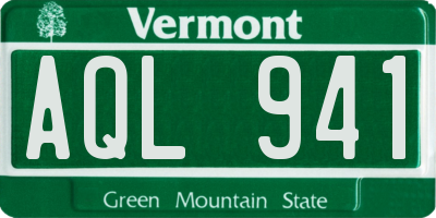 VT license plate AQL941