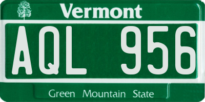 VT license plate AQL956