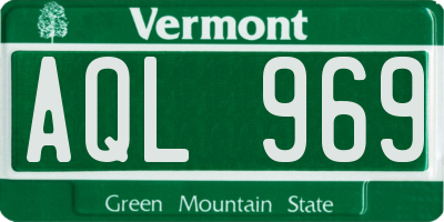 VT license plate AQL969