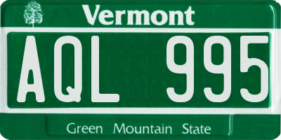 VT license plate AQL995