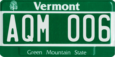 VT license plate AQM006