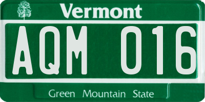 VT license plate AQM016