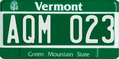 VT license plate AQM023