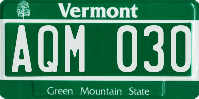 VT license plate AQM030