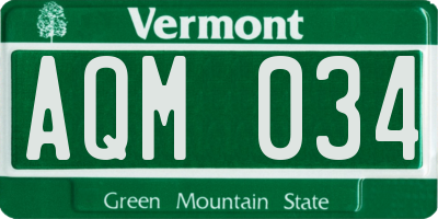 VT license plate AQM034