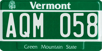 VT license plate AQM058