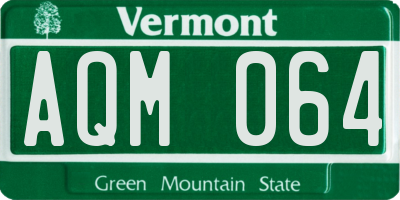 VT license plate AQM064