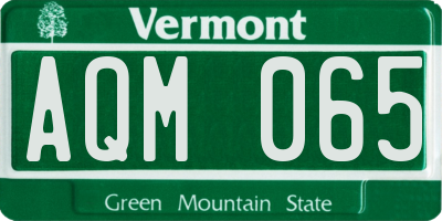 VT license plate AQM065