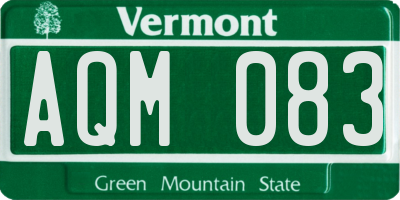 VT license plate AQM083