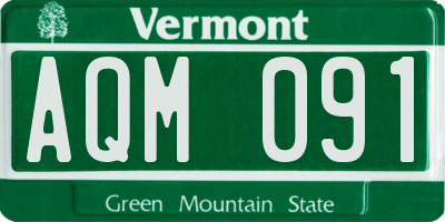 VT license plate AQM091