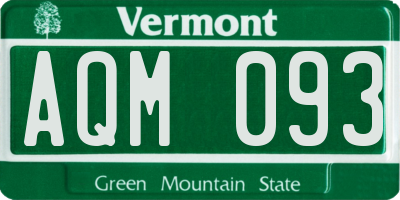 VT license plate AQM093