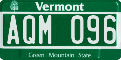 VT license plate AQM096