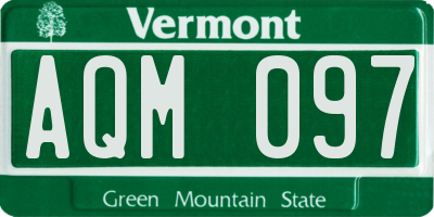 VT license plate AQM097