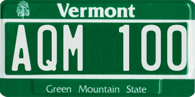 VT license plate AQM100