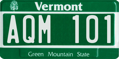VT license plate AQM101