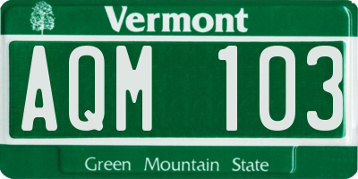 VT license plate AQM103