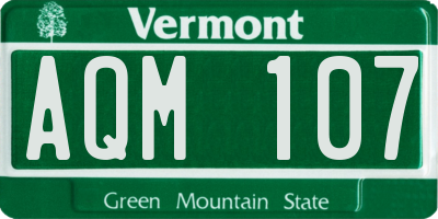 VT license plate AQM107