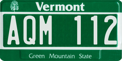VT license plate AQM112