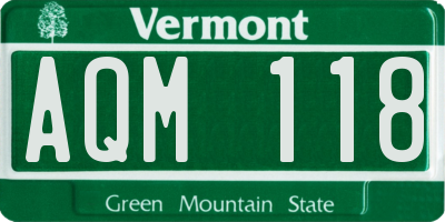 VT license plate AQM118