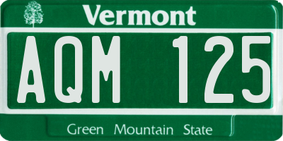 VT license plate AQM125