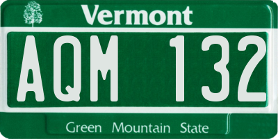 VT license plate AQM132