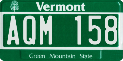 VT license plate AQM158