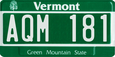 VT license plate AQM181