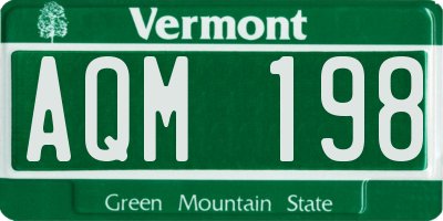 VT license plate AQM198