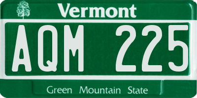 VT license plate AQM225