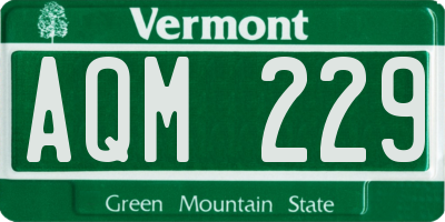 VT license plate AQM229