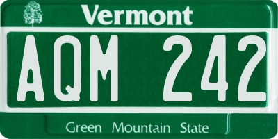 VT license plate AQM242