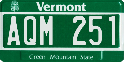 VT license plate AQM251