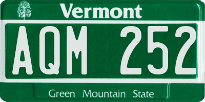 VT license plate AQM252