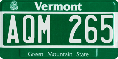 VT license plate AQM265