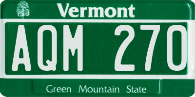 VT license plate AQM270