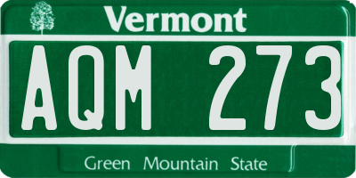 VT license plate AQM273