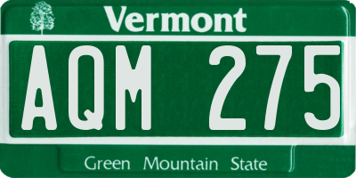VT license plate AQM275