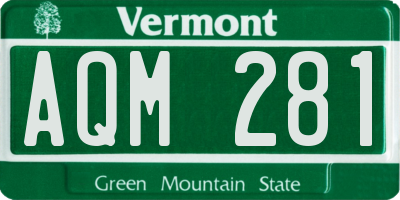 VT license plate AQM281