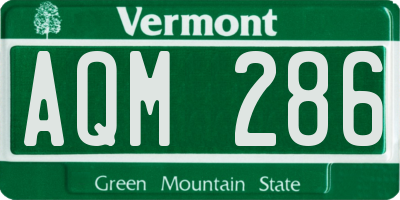 VT license plate AQM286
