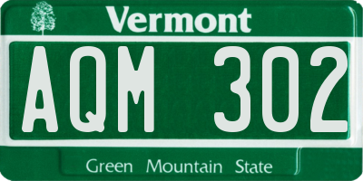 VT license plate AQM302