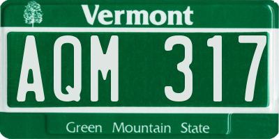 VT license plate AQM317