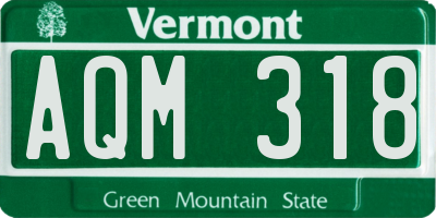 VT license plate AQM318