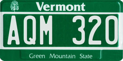 VT license plate AQM320