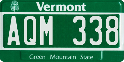 VT license plate AQM338
