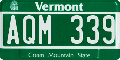 VT license plate AQM339