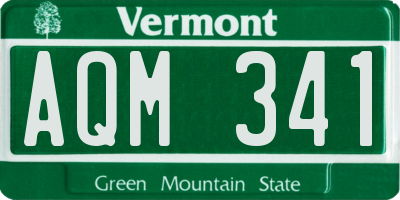 VT license plate AQM341