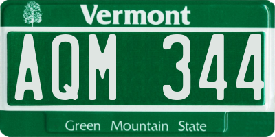 VT license plate AQM344