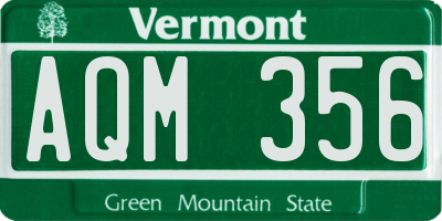 VT license plate AQM356