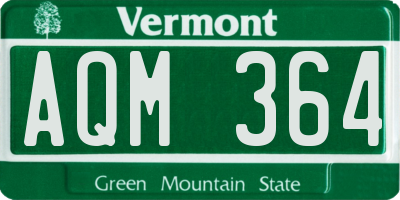 VT license plate AQM364